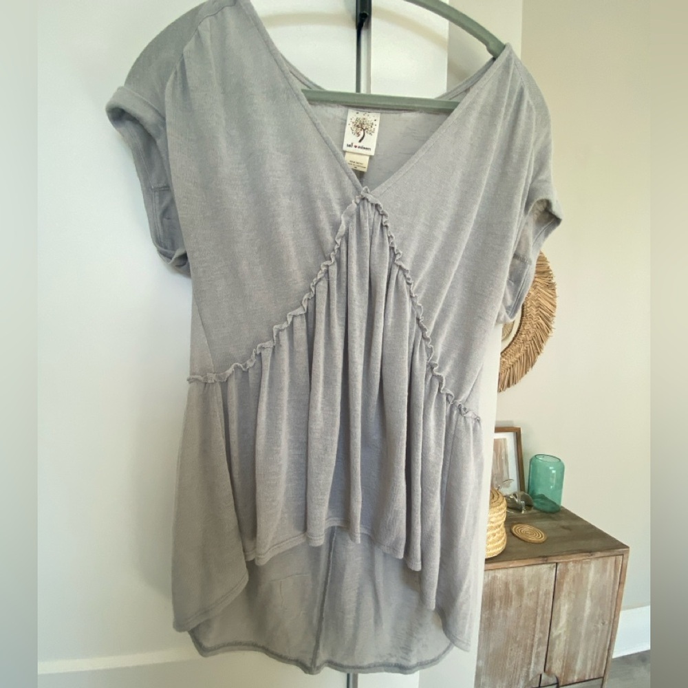 Self Esteem Light Gray Tunic Top